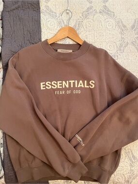Fear of God Essentials Taupe/ Brown Crewneck Sweatshirt